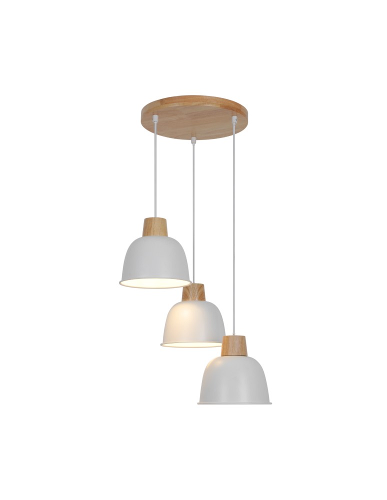 Scandinavian style pendant lamps - Zuma Line ORLO WHITE/DREAM P21031M-3R Pendant. - product kolory-swiatla.pl 1