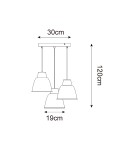 Scandinavian style pendant lamps - Zuma Line ORLO WHITE/DREAM P21031M-3R Pendant. - product 3