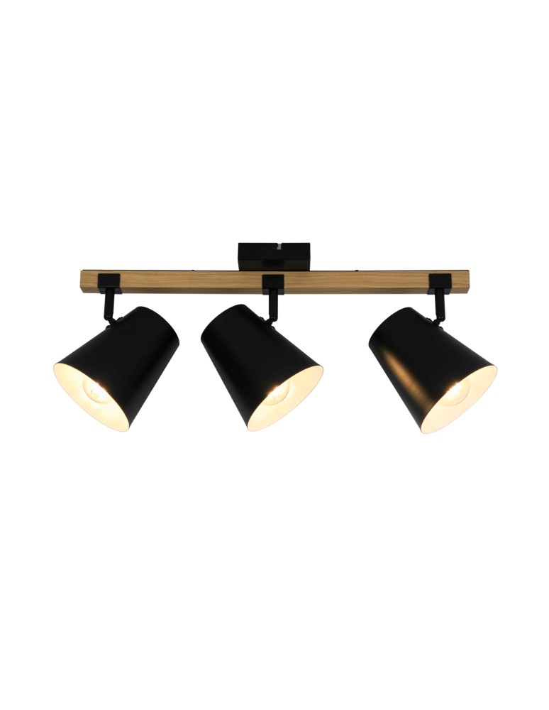 Adjustable ceiling lamps - spots - Zuma Line ELTI BLACK/NATURAL P22077-3TU SPOT - product kolory-swiatla.pl 1