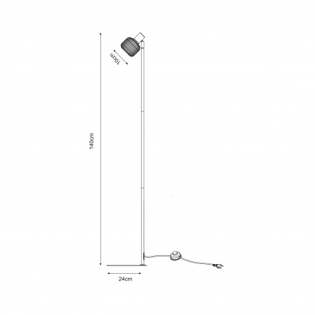 Zuma Line STEM CZARNY MAT/BIAŁY R5021009A-1F PODŁOGOWA