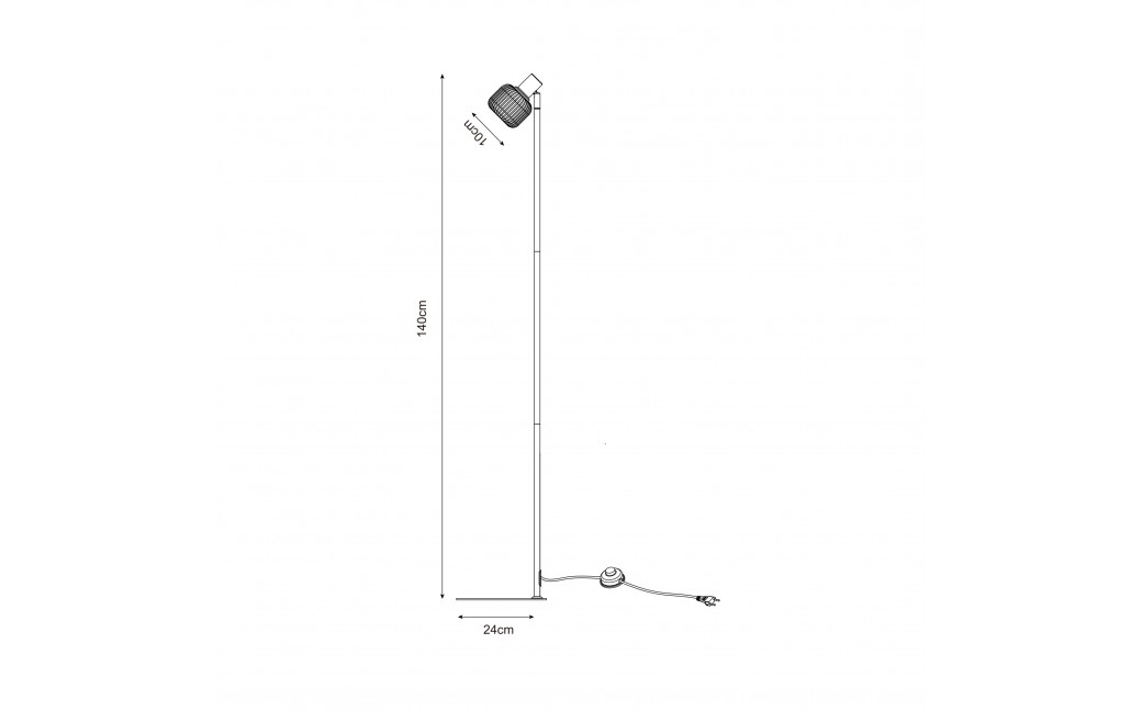 Zuma Line STEM CZARNY MAT/BIAŁY R5021009A-1F PODŁOGOWA