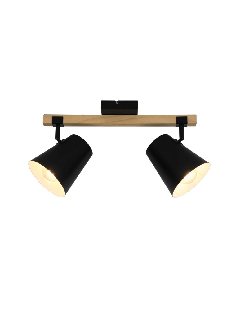 Adjustable ceiling lamps - spots - Zuma Line ELTI BLACK/NATURAL P22077-2TU SPOT - product kolory-swiatla.pl 1