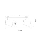 Adjustable ceiling lamps - spots - Zuma Line ELTI BLACK/NATURAL P22077-2TU SPOT - product 2