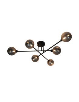 Zuma Line BASIS CZARNY MATOWY/DYMIONY CL22017A-6 SUFITOWA