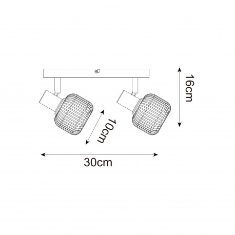 Zuma Line STEM CZARNY MAT/BIAŁY R5021009A-2B SPOT