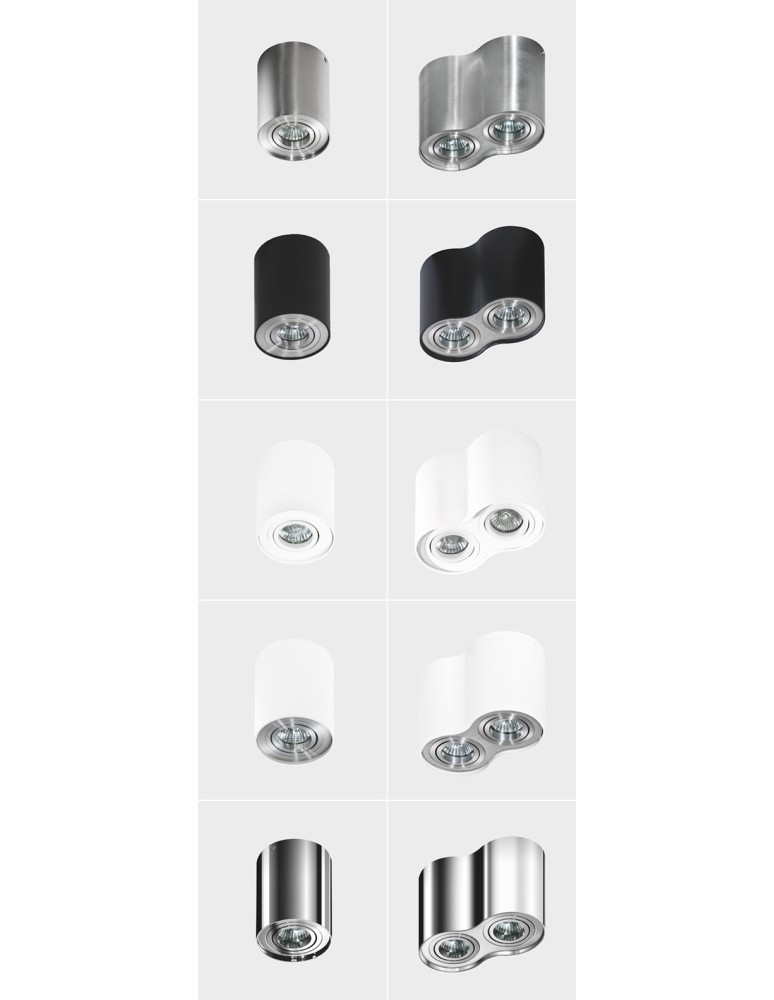 Ceiling luminaires for replaceable light source - Azzardo BROSS 2 WHITE/ALUMINIUM 2xGU10 Surface-mounted White/Aluminum AZ0784 - product kolory-swiatla.pl 3