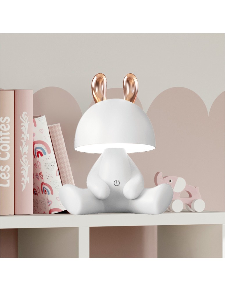 Children's table lamps - Zuma Line KING WHITE KDR-6301-WH desk lamp. - product kolory-swiatla.pl 3