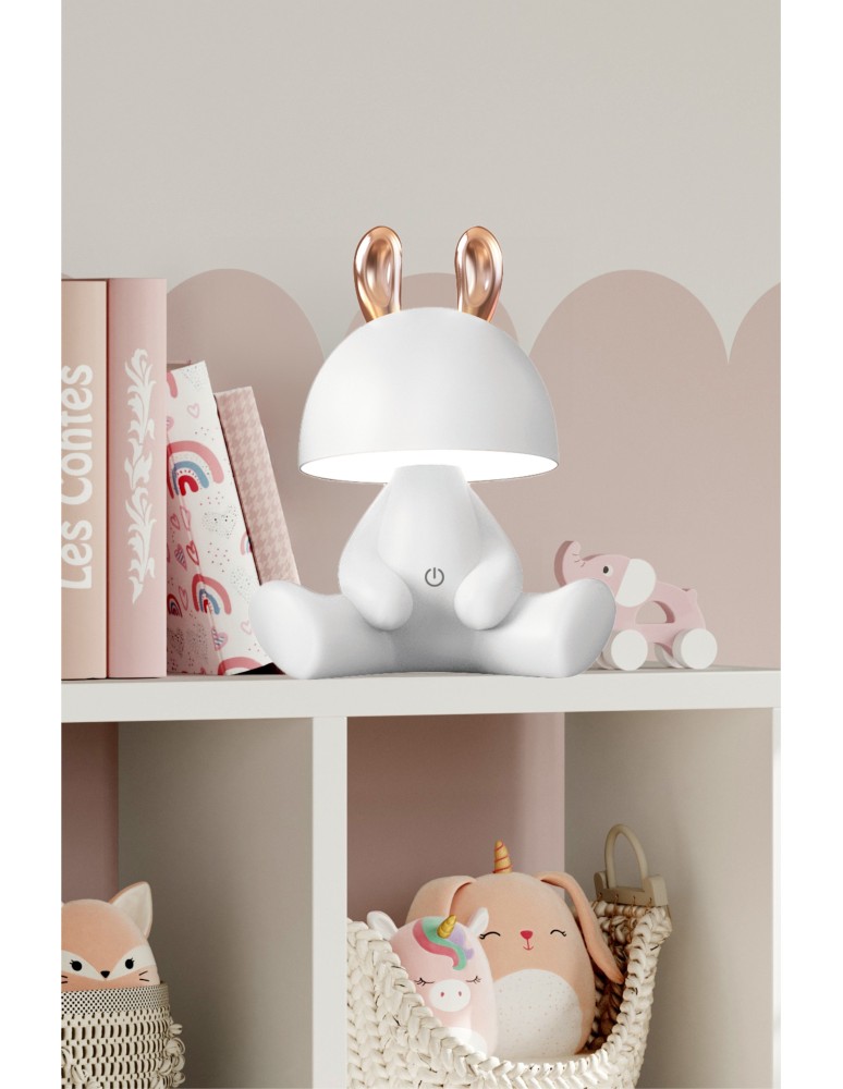 Children's table lamps - Zuma Line KING WHITE KDR-6301-WH desk lamp. - product kolory-swiatla.pl 4