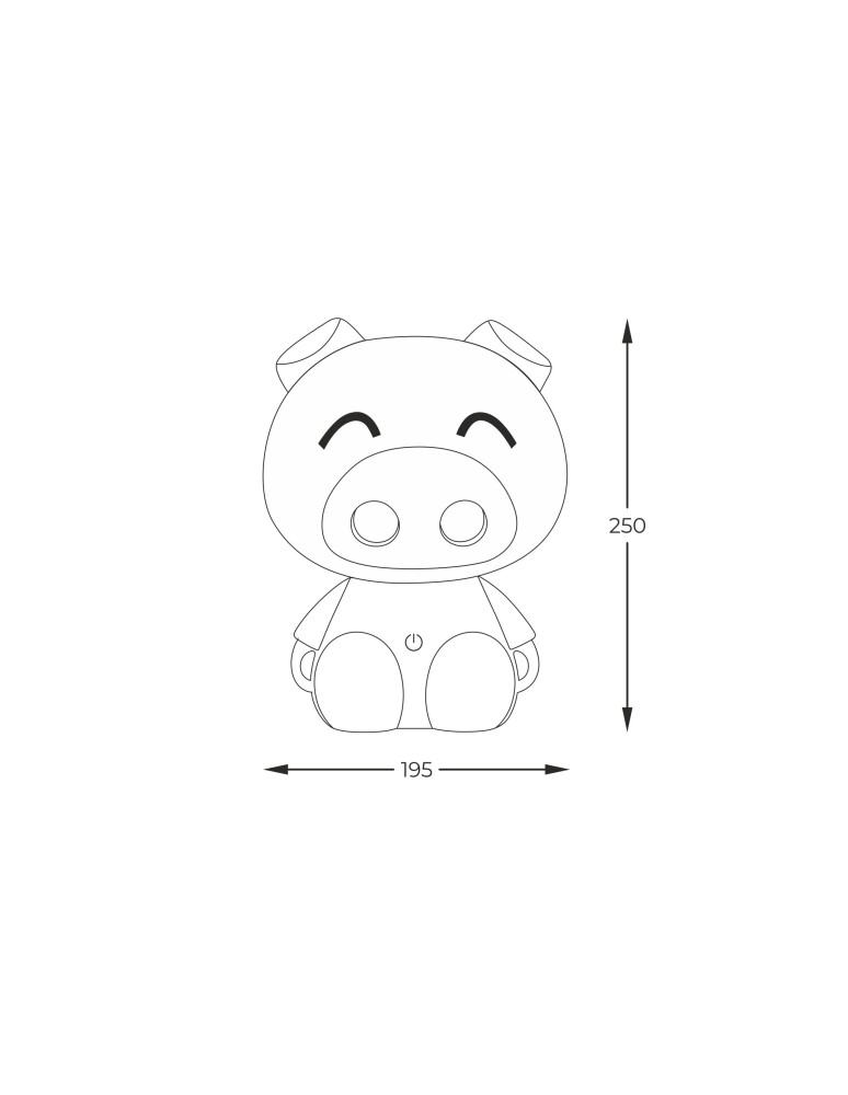 Children's table lamps - Zuma Line Piggly Purple KDR-603B-PE desk lamp. - product kolory-swiatla.pl 3