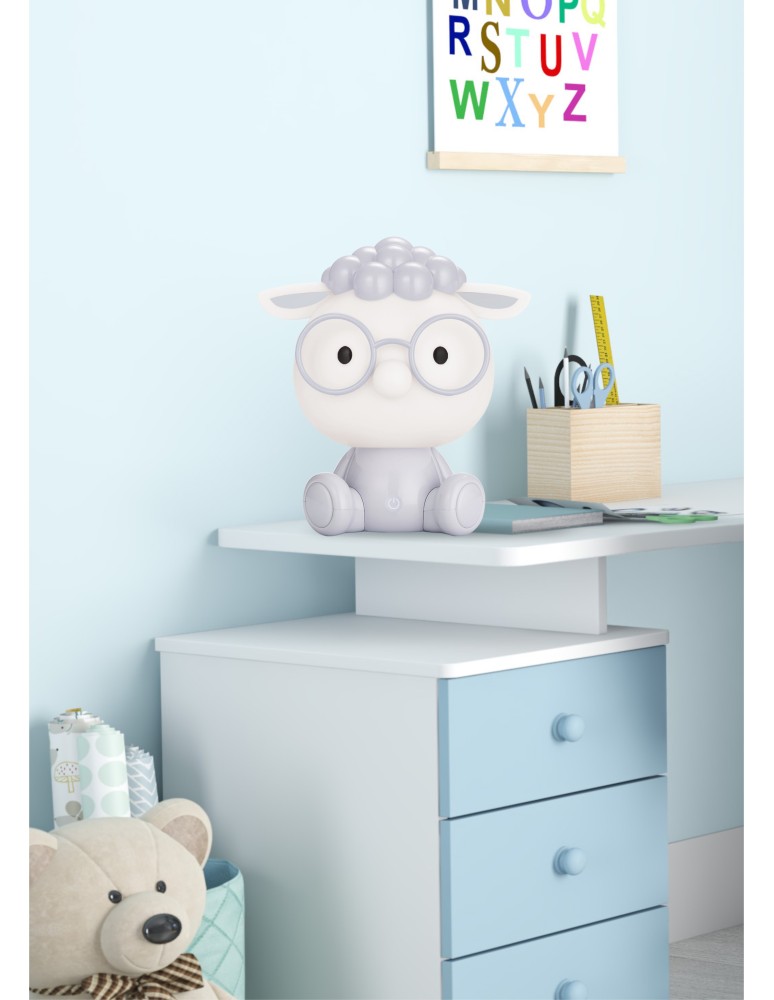 Children's table lamps - Zuma Line OWCA GRAY KDR-612-GR desk lamp. - product kolory-swiatla.pl 4