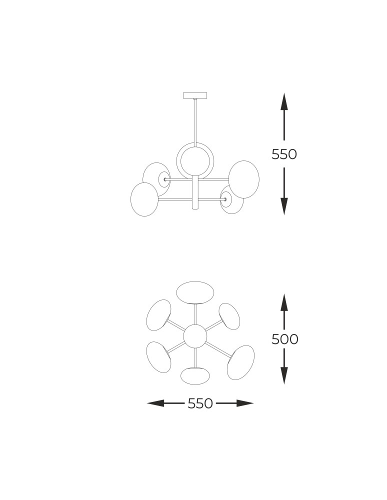 Modern chandeliers - Zuma Line OMI GOLD 1197 Pendant. - product kolory-swiatla.pl 2
