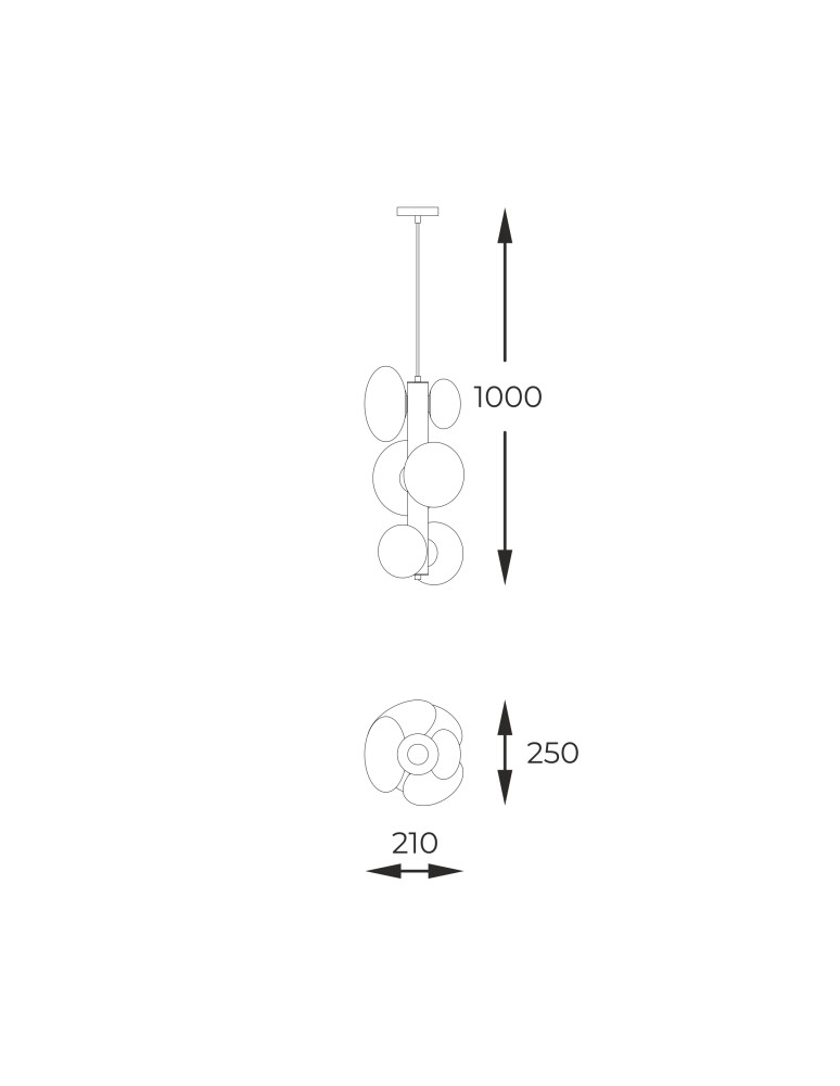 Modern chandeliers - Zuma Line OMI GOLD 1195 Pendant. - product kolory-swiatla.pl 3