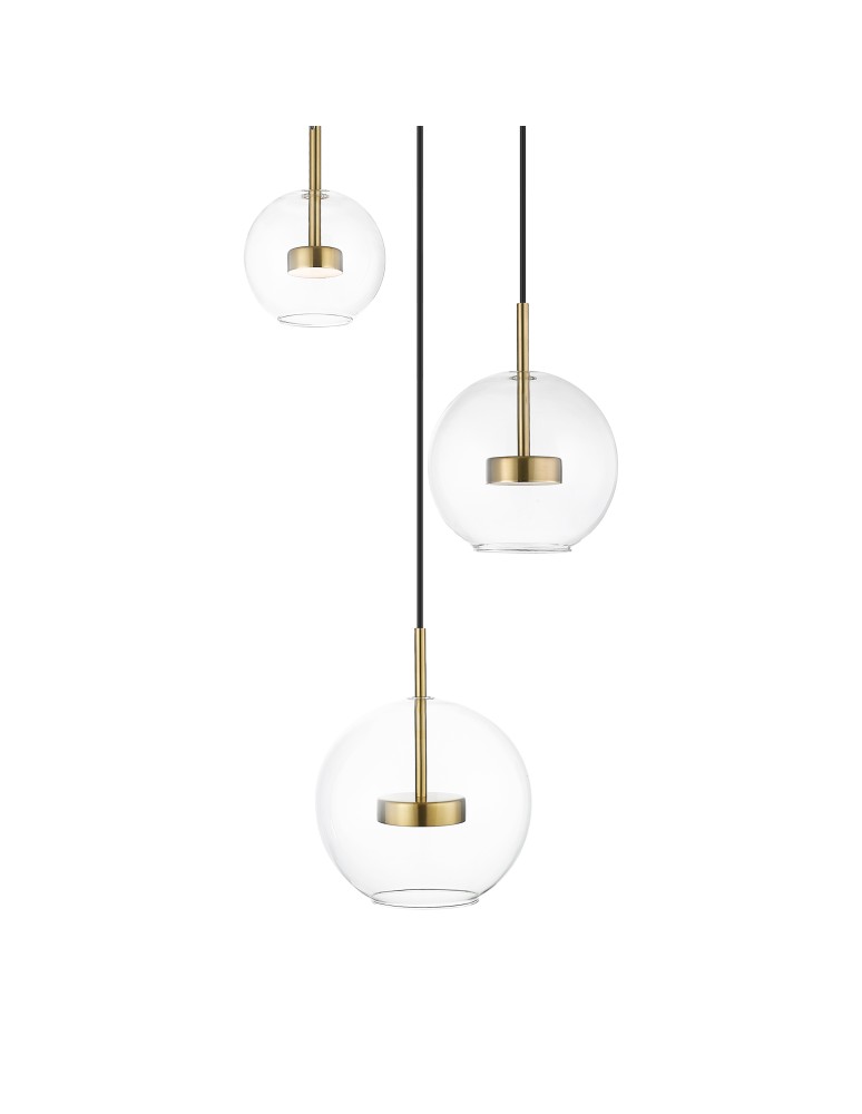 Triple pendant lamps - Zuma Line ENCELADUS GOLDEN BRONZE/PRESENTANT P0428-03L-L4AC Pendant. - product kolory-swiatla.pl 2