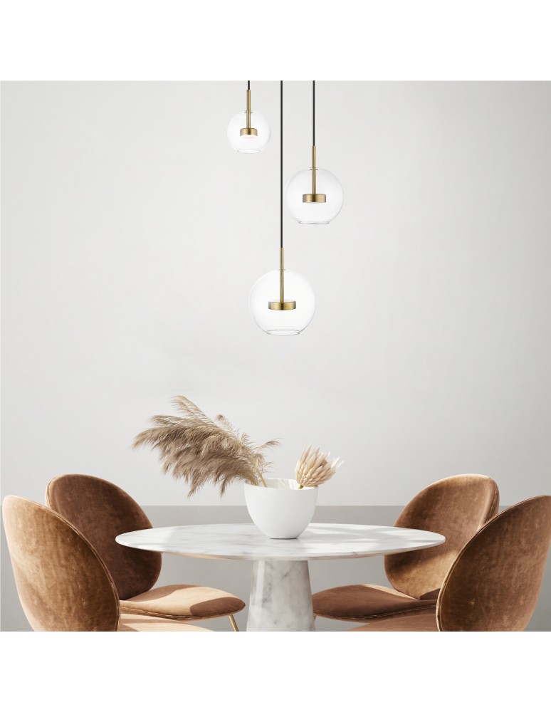 Triple pendant lamps - Zuma Line ENCELADUS GOLDEN BRONZE/PRESENTANT P0428-03L-L4AC Pendant. - product kolory-swiatla.pl 3
