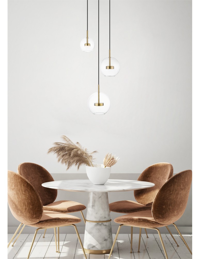 Triple pendant lamps - Zuma Line ENCELADUS GOLDEN BRONZE/PRESENTANT P0428-03L-L4AC Pendant. - product kolory-swiatla.pl 5