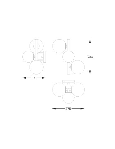Zuma Line MOLECULE FRENCH GOLD/MATTE OPAL W0454-03U-F7AA CINKIT. - product 2