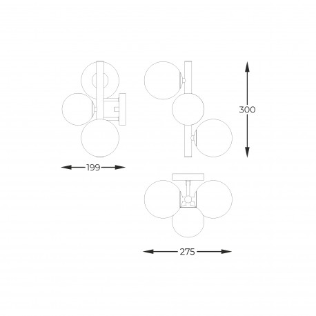 Zuma Line MOLECULE FRANCUSKIE ZŁOTO/MATOWY OPAL W0454-03U-F7AA KINKIET