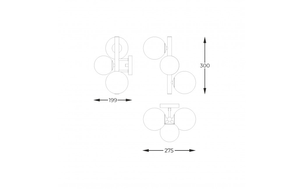 Zuma Line MOLECULE FRANCUSKIE ZŁOTO/MATOWY OPAL W0454-03U-F7AA KINKIET