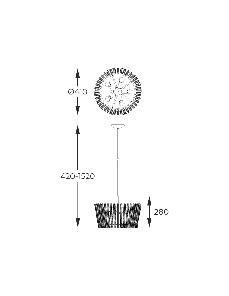 Glamour pendant lamps - Zuma Line BACH GOLD/DARK P0547-05H-F9AC Pendant. - product kolory-swiatla.pl 4