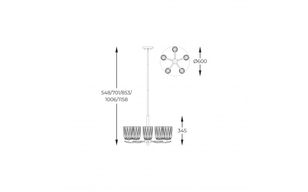 Zuma Line TAZZA ZŁOTY/PRZEZROCZYSTY P0590-05B-V7AC WISZĄCA