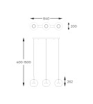 Pendant lamps on a strip - Zuma Line ENCELADUS CHROME/PRESENTANT P0428-03J-B5AC Pendant. - product 3