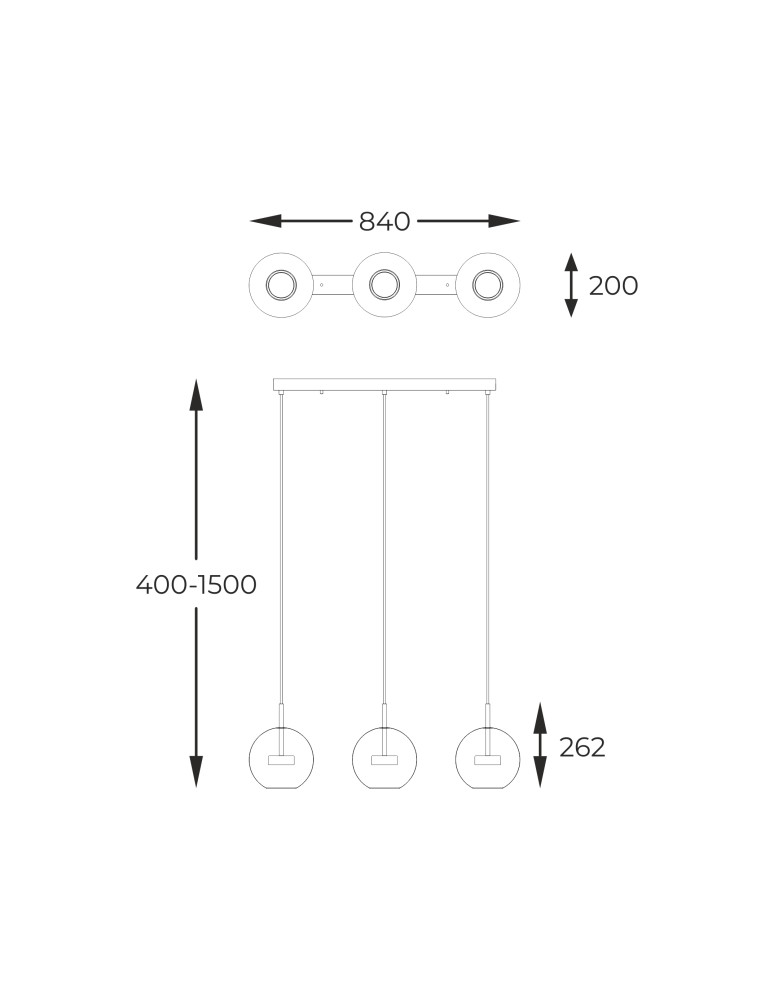 Pendant lamps on a strip - Zuma Line ENCELADUS CHROME/PRESENTANT P0428-03J-B5AC Pendant. - product kolory-swiatla.pl 3