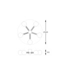 Gold ceiling lamps - Zuma Line MIDA BRUSHED brass/GOLD GLASS C0583-05C-2GHF SUFIT. - product 2