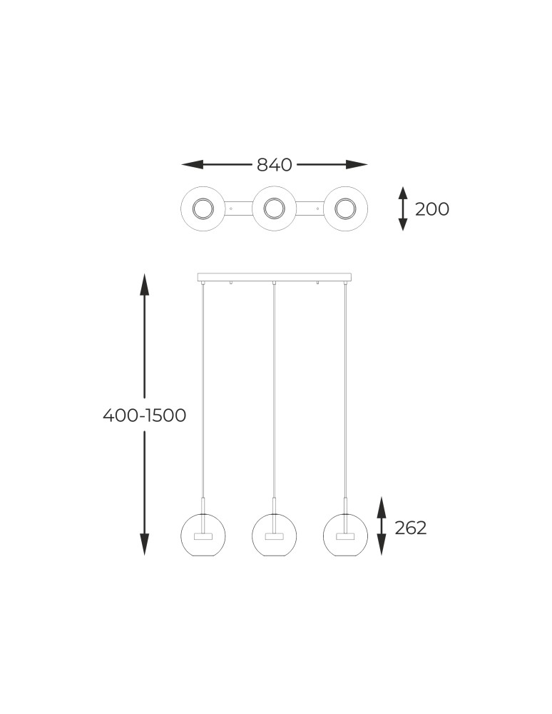 Pendant lamps on a strip - Zuma Line ENCELADUS GOLDEN BRONZE/PRESENTANT P0428-03J-L4AC Pendant. - product kolory-swiatla.pl 2