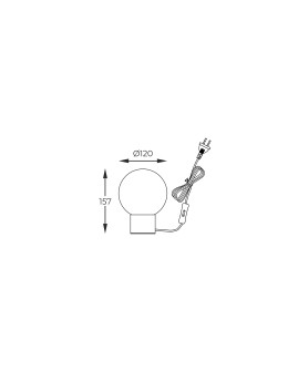 Zuma Line ARCTURUS BLACK MATCH/GLASS CHROME T0454-01A-P7FZ TABLE TABLE. - product 2