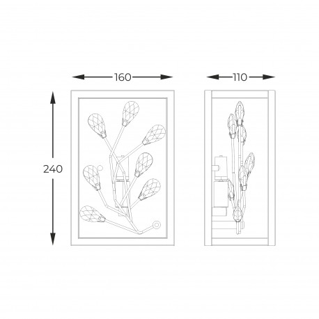 Zuma Line SPRING ZŁOTY/CZARNY MAT/PRZEZROCZYSTY W0578-01A-B5TF KINKIET