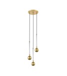 Triple pendant lamps - Zuma Line MIDA BRUSHED brass/golden glass P0583-03B-2GHF Pendant. - product 1