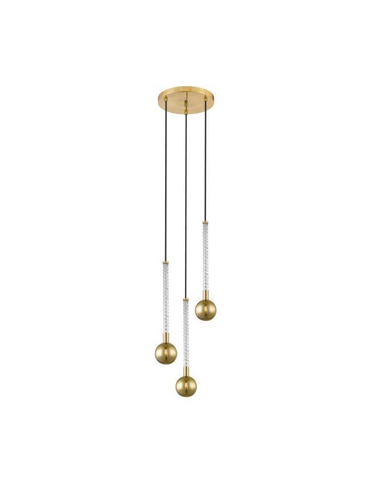 Triple pendant lamps - Zuma Line MIDA BRUSHED brass/golden glass P0583-03B-2GHF Pendant. - product kolory-swiatla.pl 1
