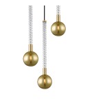 Triple pendant lamps - Zuma Line MIDA BRUSHED brass/golden glass P0583-03B-2GHF Pendant. - product 2