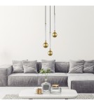 Triple pendant lamps - Zuma Line MIDA BRUSHED brass/golden glass P0583-03B-2GHF Pendant. - product 3