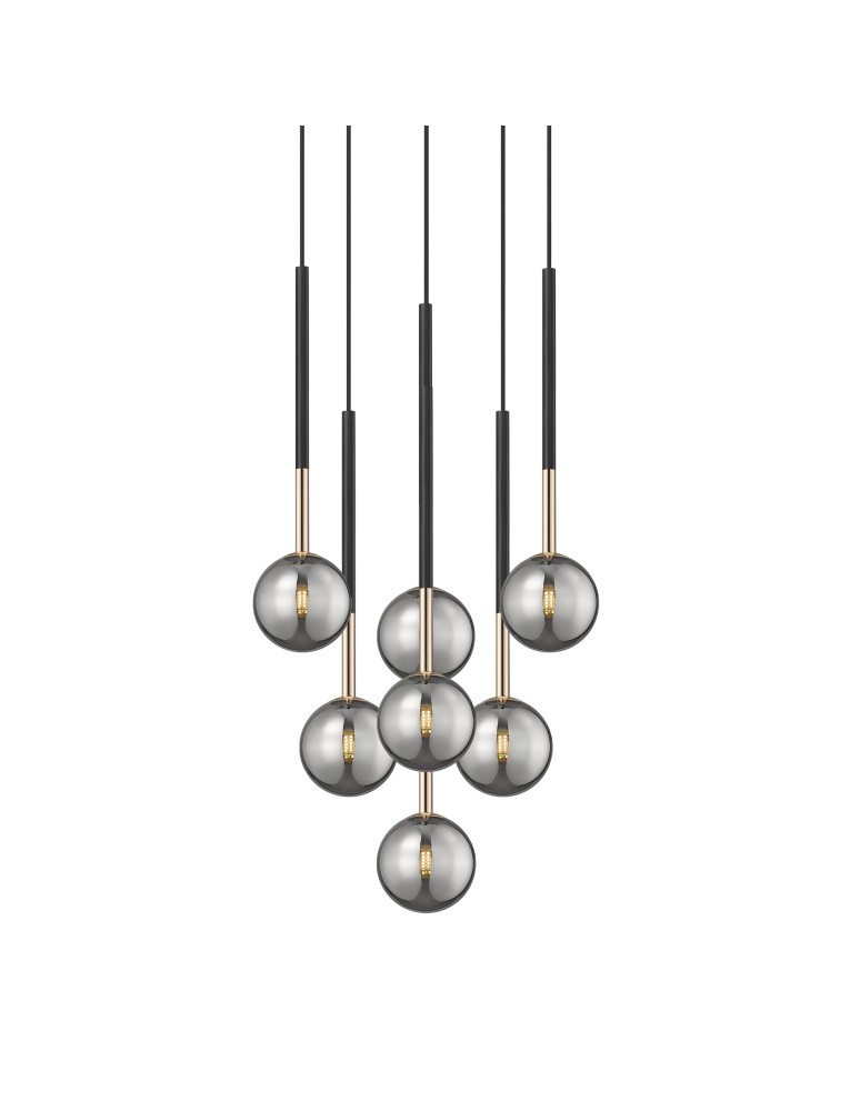 Pendant lamps spheres - Zuma Line ARCTURUS BLACK MAT/French GOLD/Chrome Glass P0574-07F-SDFZ Pendant. - product kolory-swiatla.pl 2