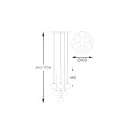 Pendant lamps spheres - Zuma Line ARCTURUS BLACK MAT/French GOLD/Chrome Glass P0574-07F-SDFZ Pendant. - product 5