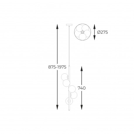 Zuma Line ARCTURUS FRANCUSKIE ZŁOTO P0574-05E-F7AA WISZĄCA