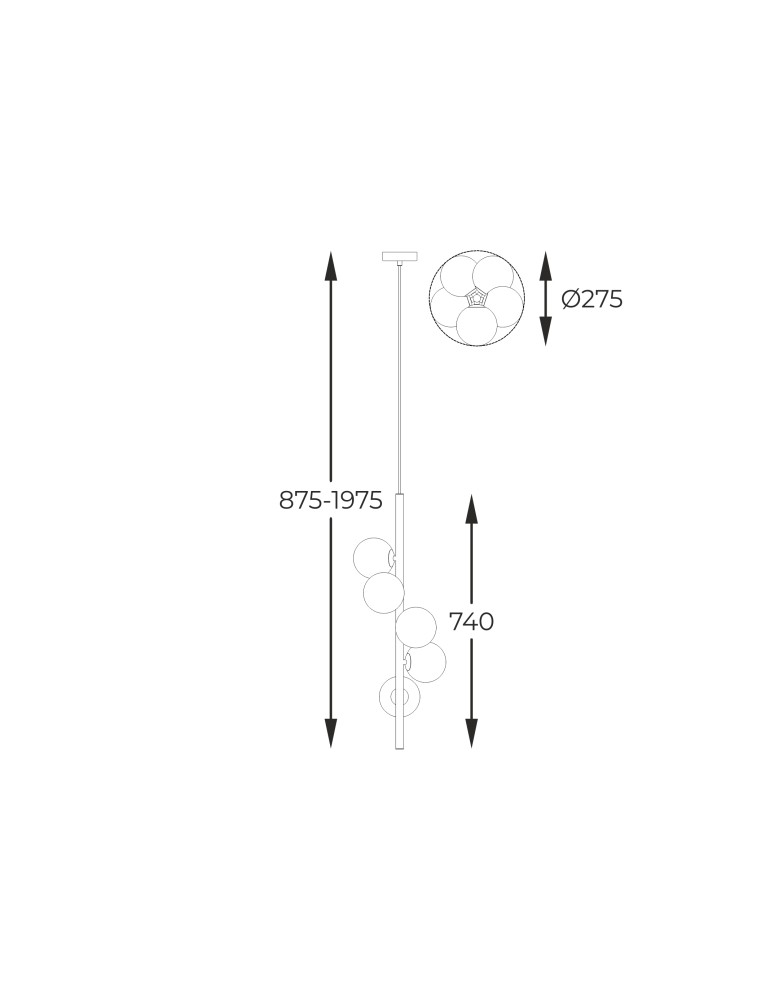 Pendant lamps spheres - Zuma Line ARCTURUS FRENCH GOLD P0574-05E-F7AA Pendant. - product kolory-swiatla.pl 5