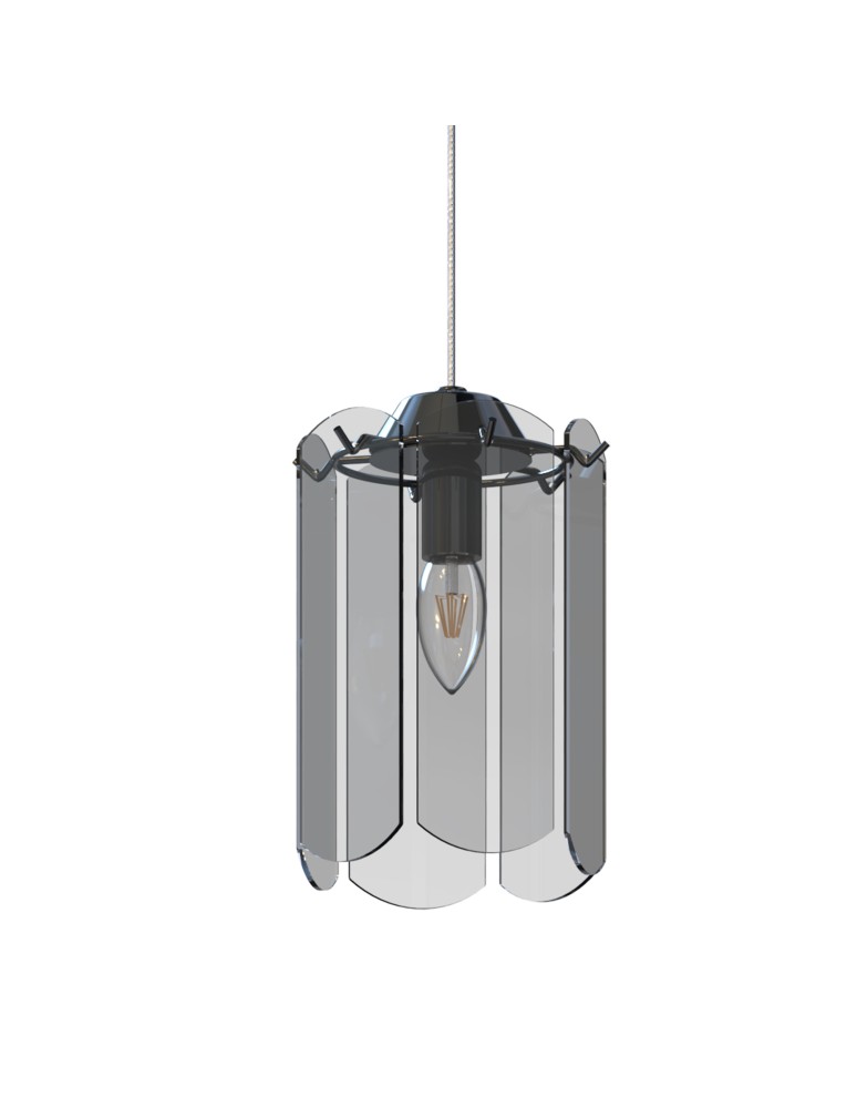 Single pendant lamps - Zuma Line NIRA BLACK CHROME/DARK GLASS MD3523-1-EBCN Pendant. - product kolory-swiatla.pl 2