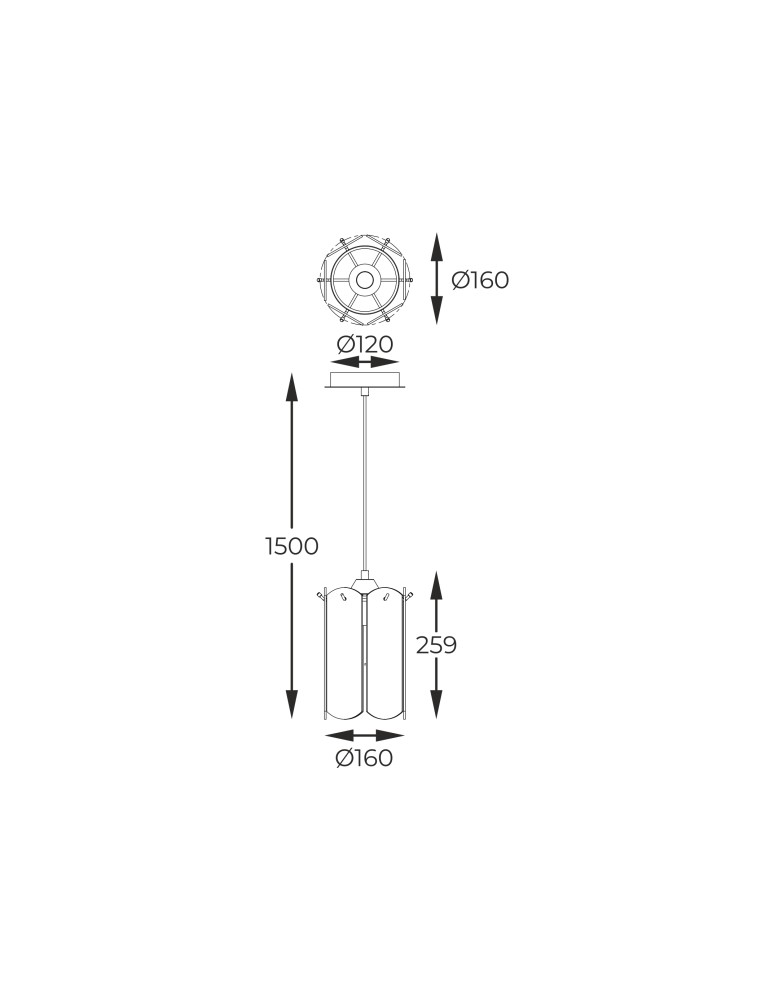 Single pendant lamps - Zuma Line NIRA BLACK CHROME/DARK GLASS MD3523-1-EBCN Pendant. - product kolory-swiatla.pl 4