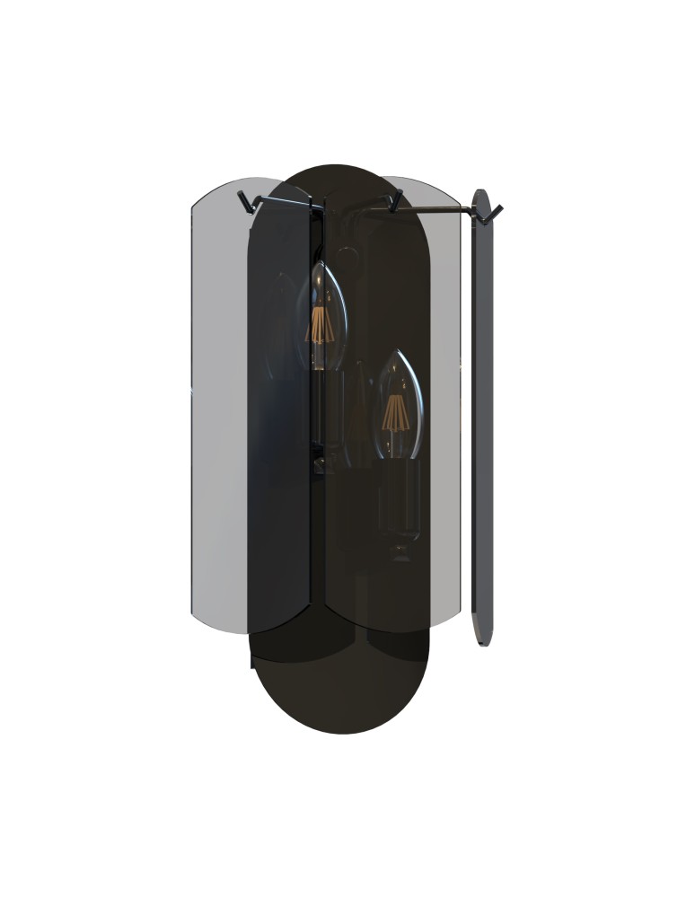 Glamour wall lamps - Zuma Line NIRA BLACK CHROME/DYMIONE GLASS MB3523-2-EBCN SHINKIT. - product kolory-swiatla.pl 2