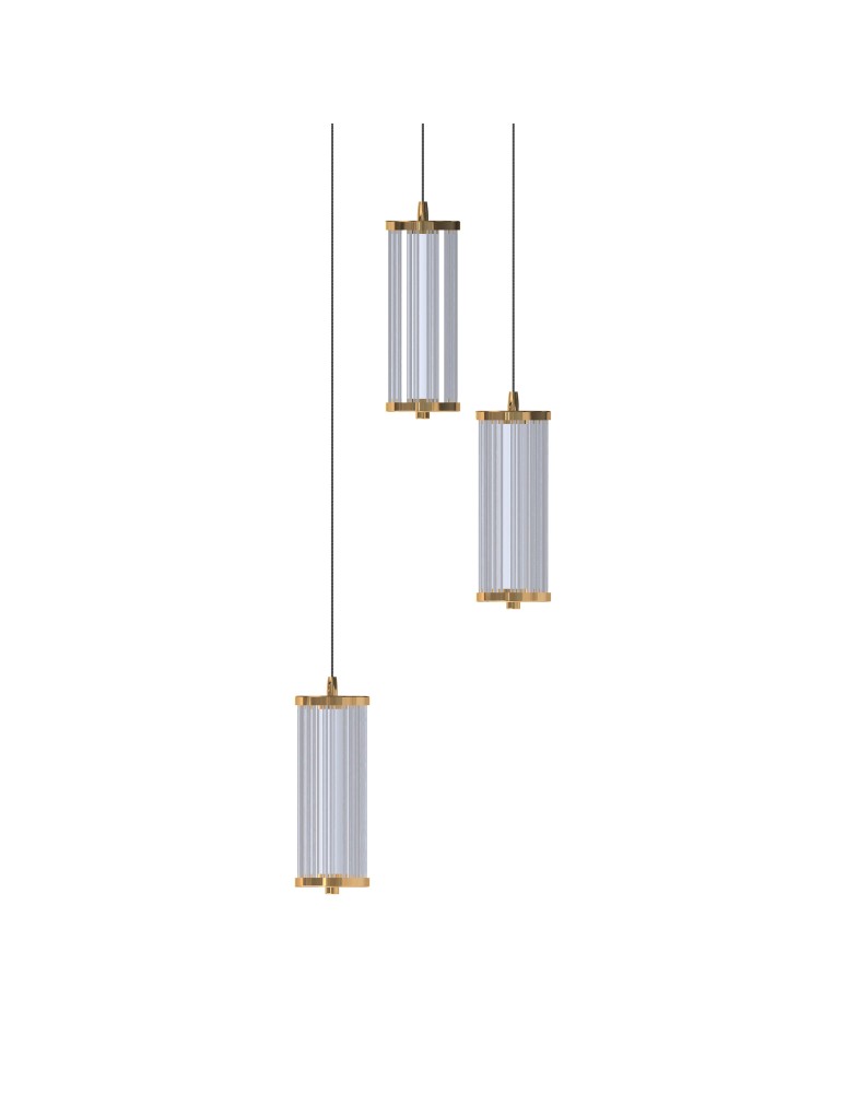 Triple pendant lamps - Zuma Line CALLY GOLD MD3147-3A-3GT Pendant. - product kolory-swiatla.pl 2