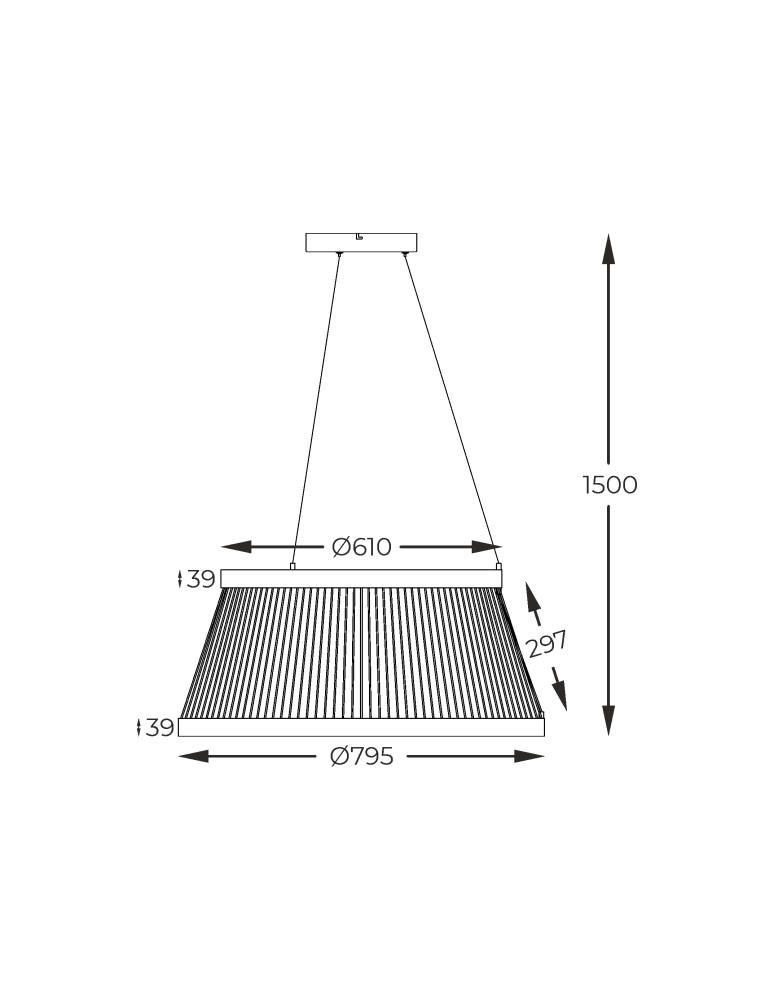 LED pendant lamps - Zuma Line BALU BLACK MD3328-2M-3BT Pendant. - product kolory-swiatla.pl 9