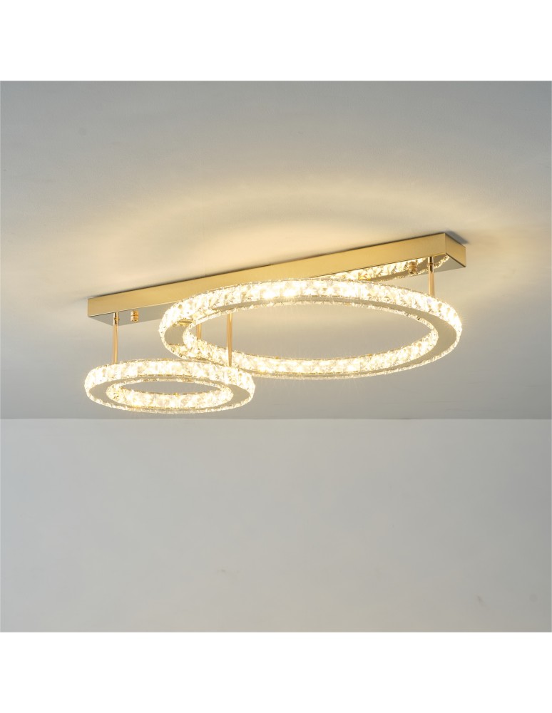 Ceiling lamps with crystals - Zuma Line GIRONA GOLD MX3713-2-3GT SUFFIT. - product kolory-swiatla.pl 6