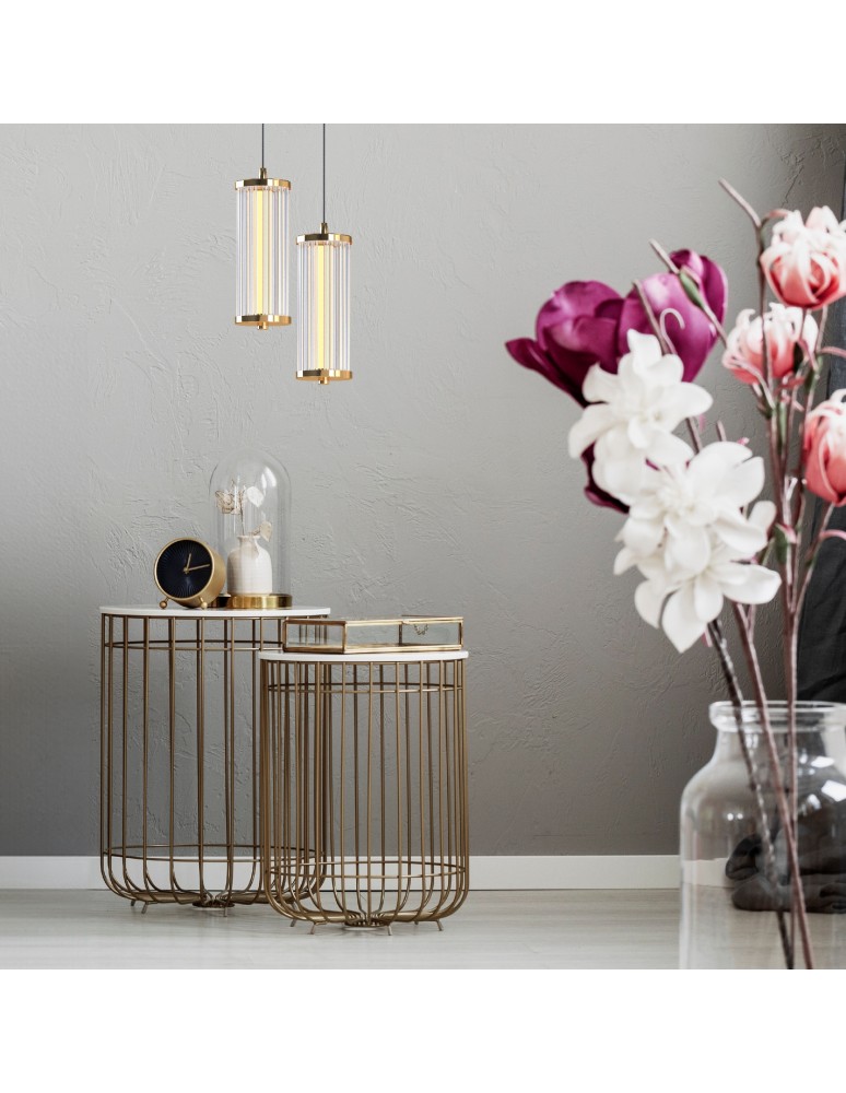 Single pendant lamps - Zuma Line CALLY GOLD MD3147-1A-3GT Pendant. - product kolory-swiatla.pl 6