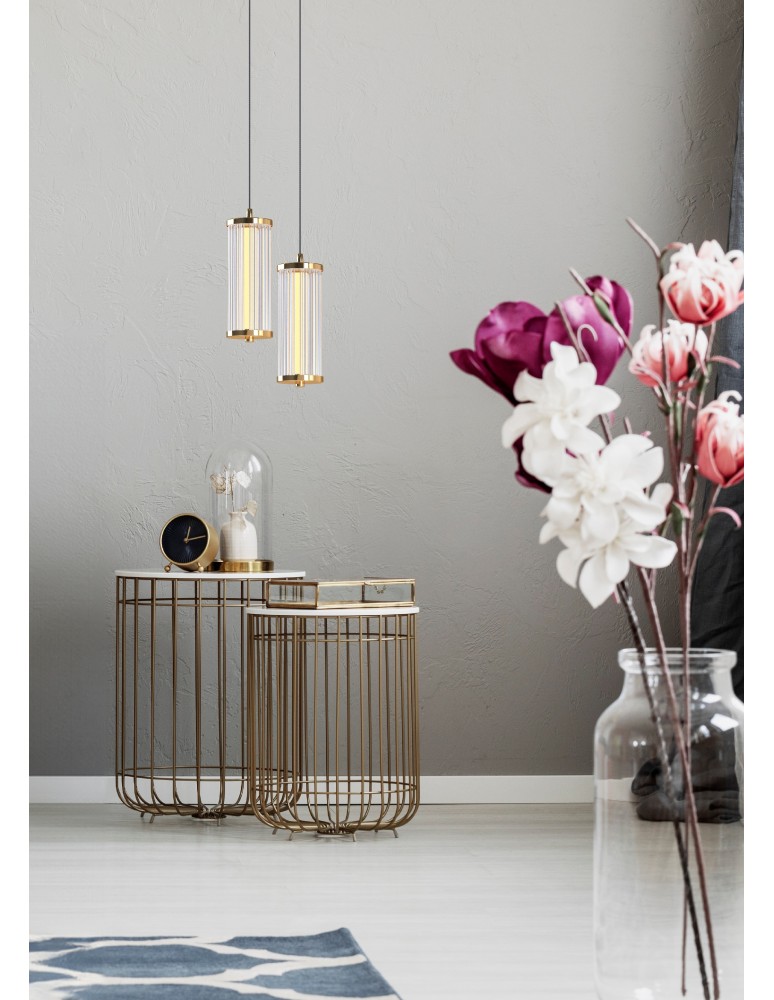 Single pendant lamps - Zuma Line CALLY GOLD MD3147-1A-3GT Pendant. - product kolory-swiatla.pl 8