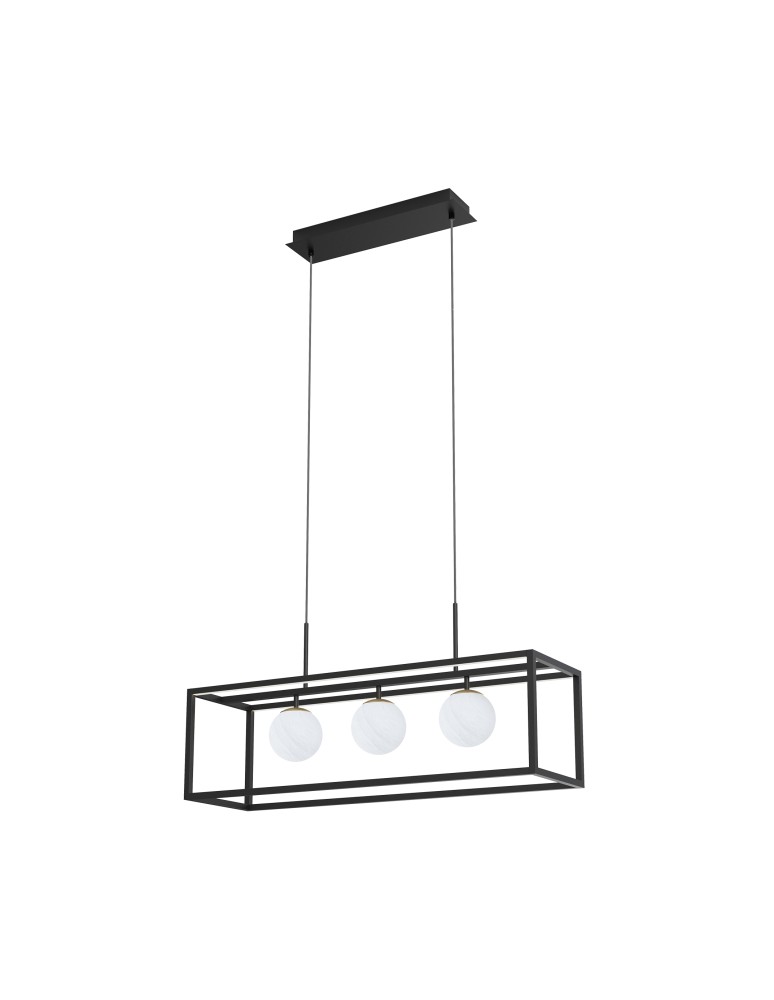 Pendant lamps over the island - Zuma Line PIRO BLACK MAT MD3115-3-3BT Pendant. - product kolory-swiatla.pl 3