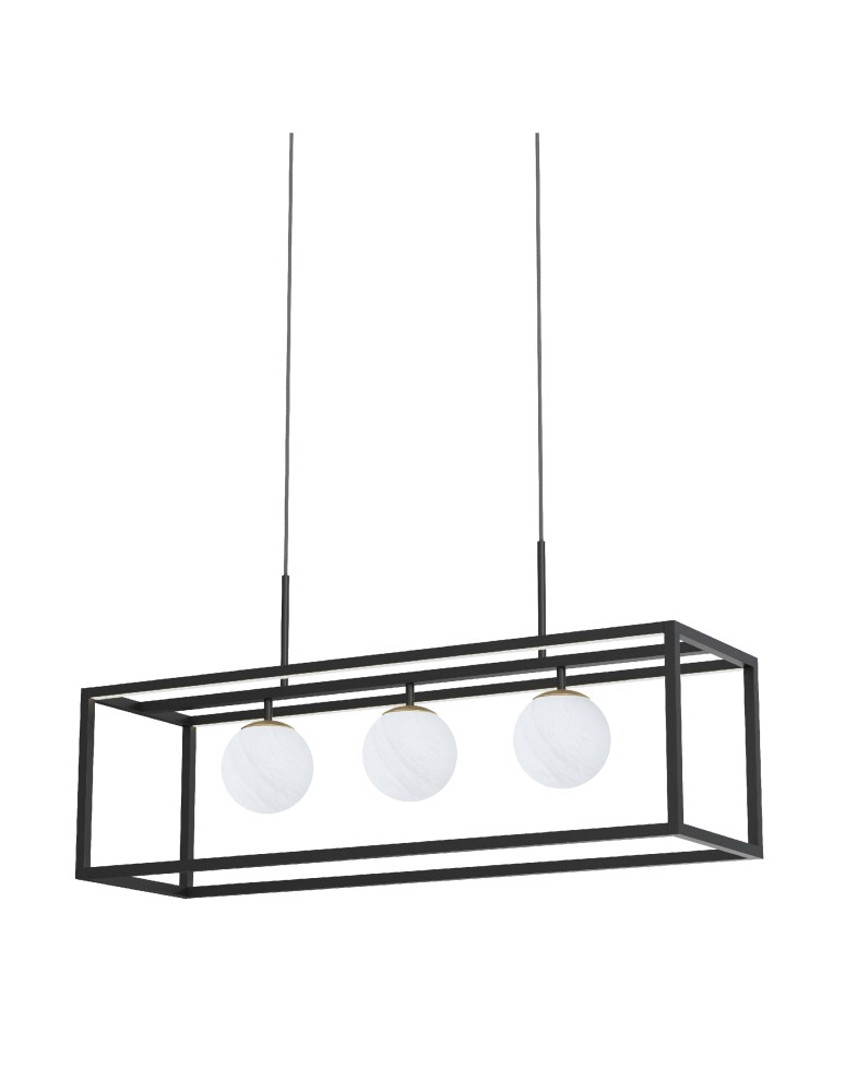 Pendant lamps over the island - Zuma Line PIRO BLACK MAT MD3115-3-3BT Pendant. - product kolory-swiatla.pl 4