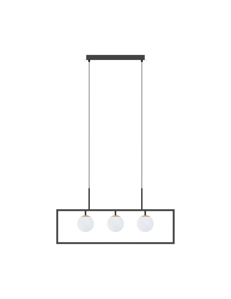Pendant lamps over the island - Zuma Line PIRO BLACK MAT MD3115-3-3BT Pendant. - product kolory-swiatla.pl 5