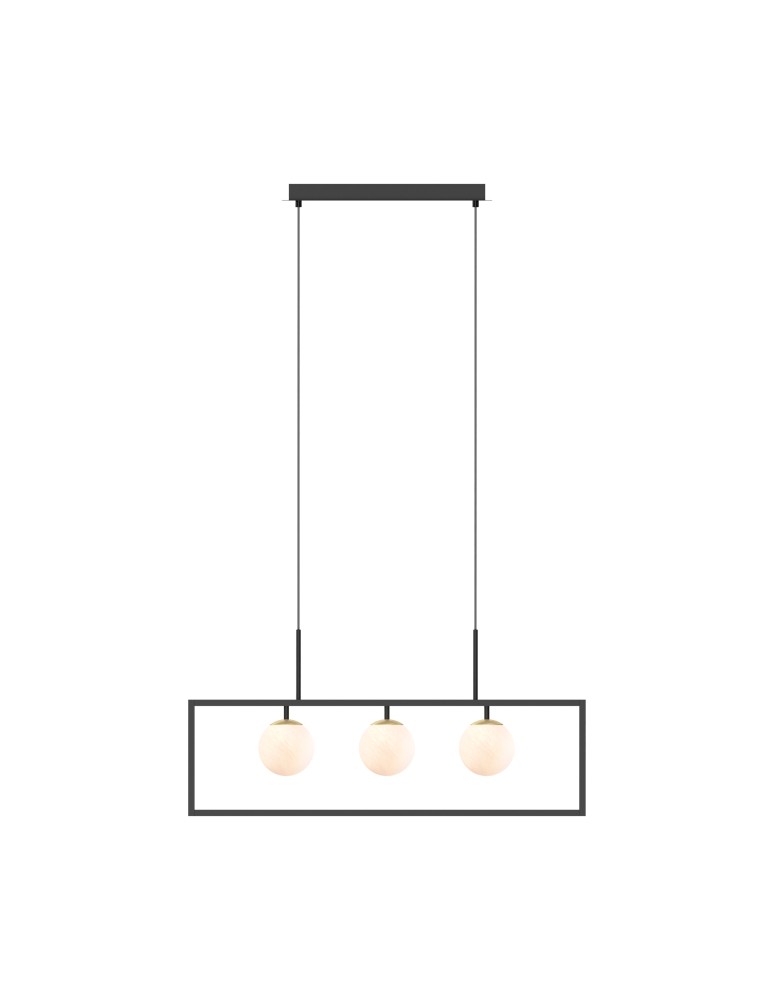 Pendant lamps over the island - Zuma Line PIRO BLACK MAT MD3115-3-3BT Pendant. - product kolory-swiatla.pl 6